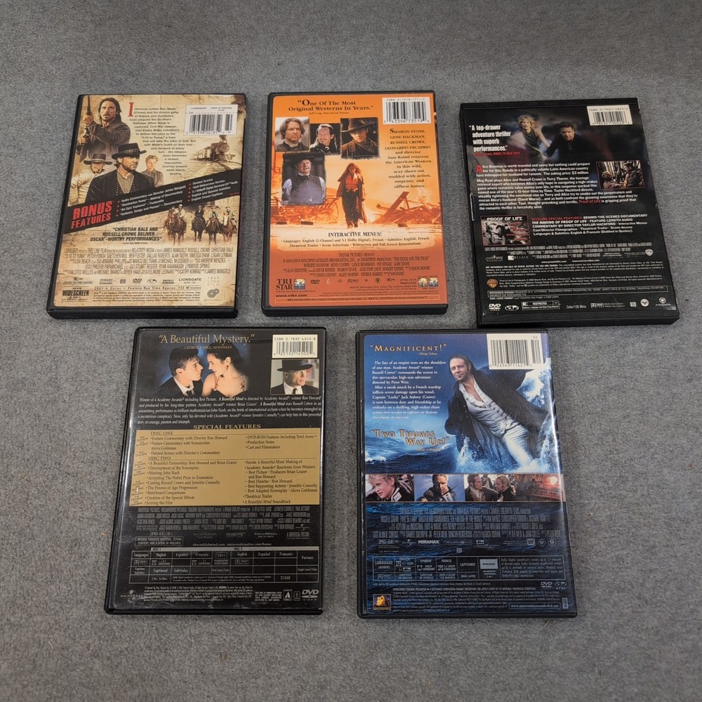 Russell Crowe DVD Lot 5 Movies A Beautiful Mind Master and Commander 3:10 Yuma - Picture 2 of 2